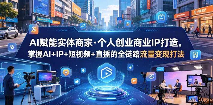 【精】AI赋能实体商家·个人创业商业IP打造,掌握AI+IP+短视频+直播的全链路流量变现打法 【精】AI赋能实体商家·个人创业商业IP打造,掌握AI+IP+短视频+直播的全链路流量变现打法