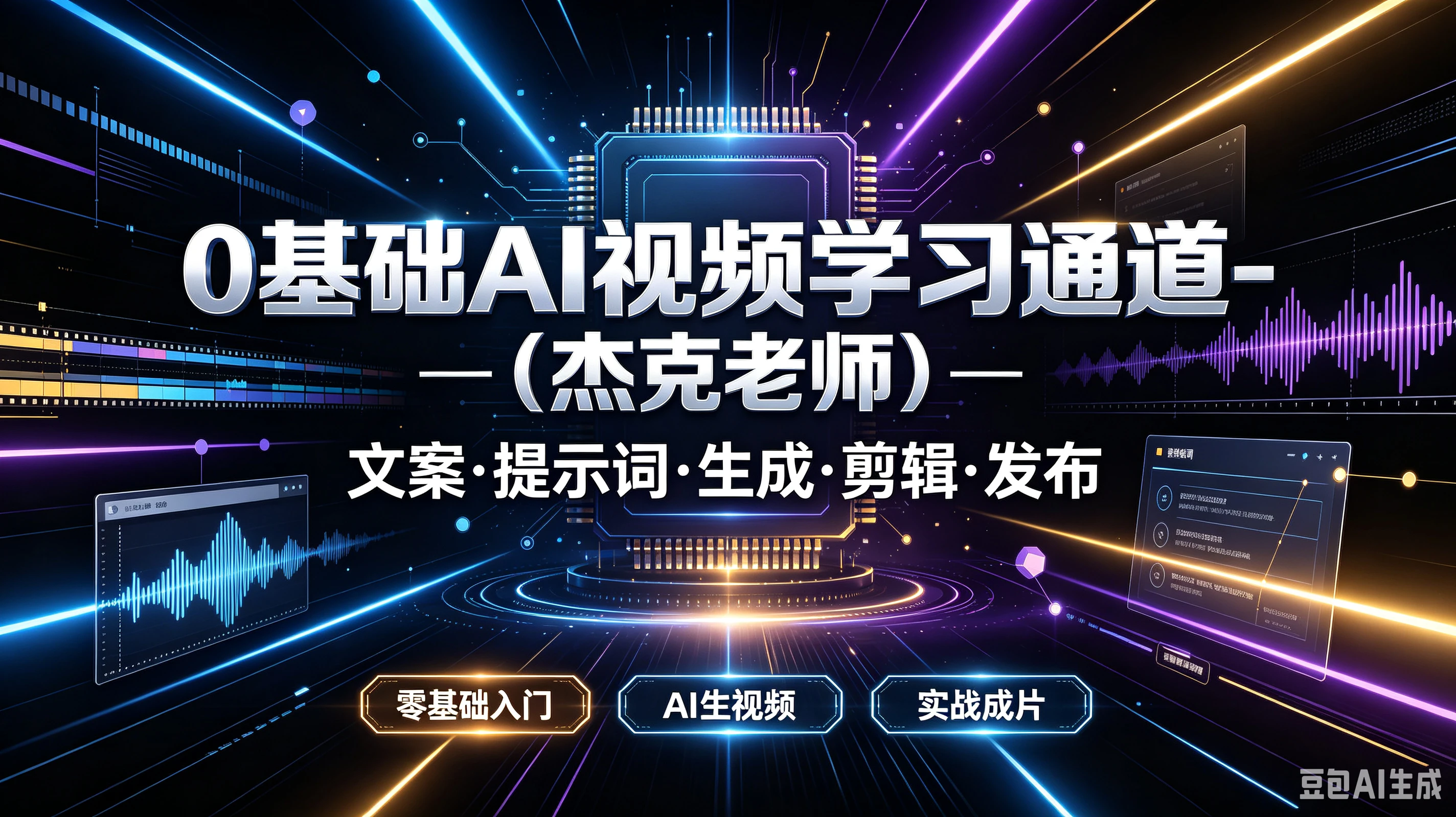 【精】O基础AI视频学习通道一(杰克老师)一文案·提示词·生成·剪辑·发布,零基础入门、AI生视频、实战成片 【精】O基础AI视频学习通道一(杰克老师)一文案·提示词·生成·剪辑·发布,零基础入门、AI生视频、实战成片