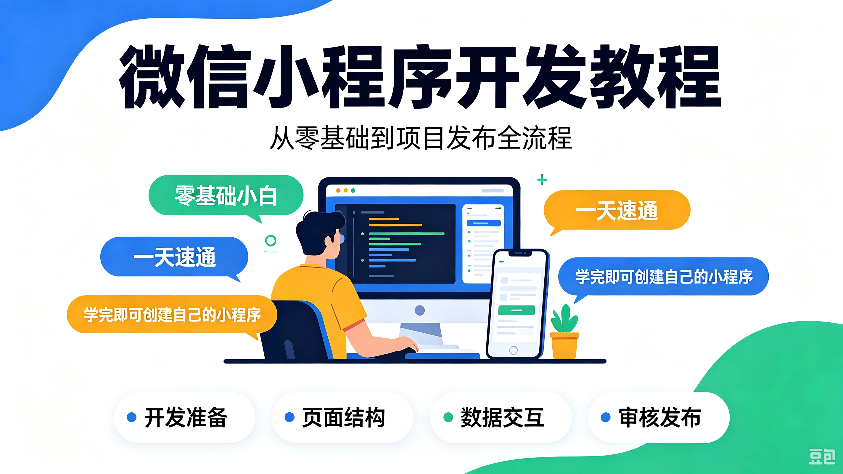 【精】微信小程序开发教程,真正适合零基础小白的微信小程序实战课程,从零基础到项目发布全流程,带你一天速通微信小程序,学完即可创建属于自己的小程序!
