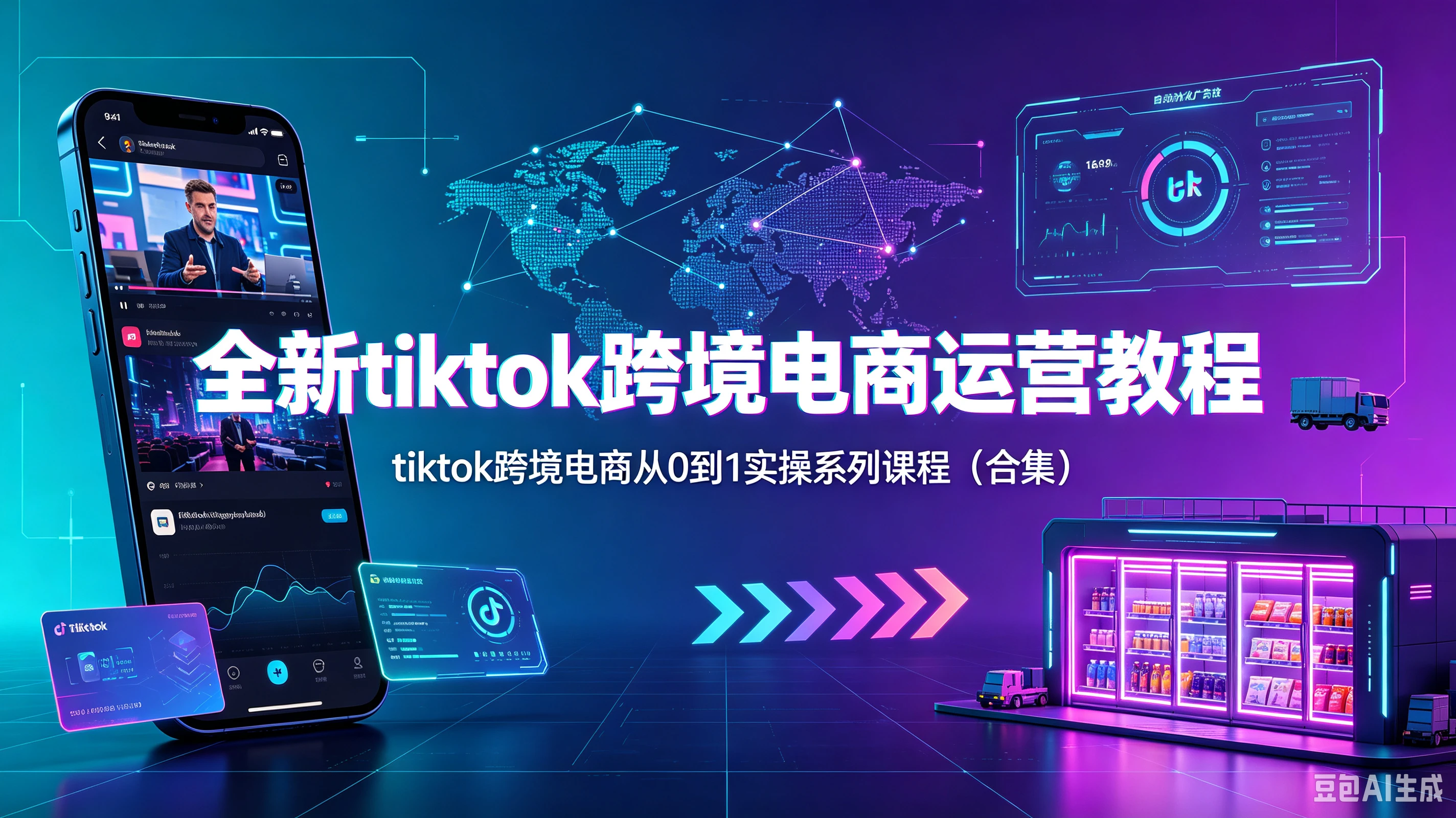 【精】全新tiktok跨境电商运营教程，tiktok跨境电商从0到1实操系列课程（合集）