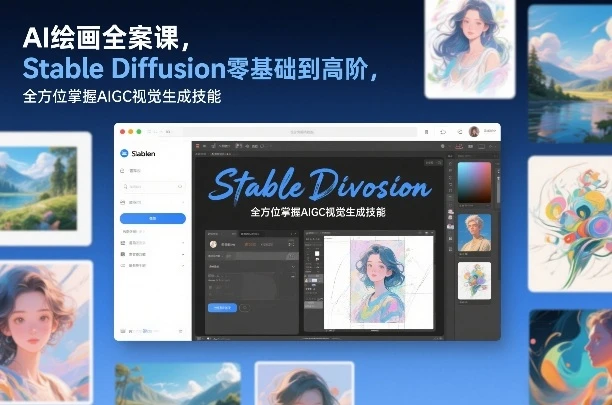 【精】AI绘画全案课，Stable Diffusion零基础到高阶，全方位掌握AIGC视觉生成技能