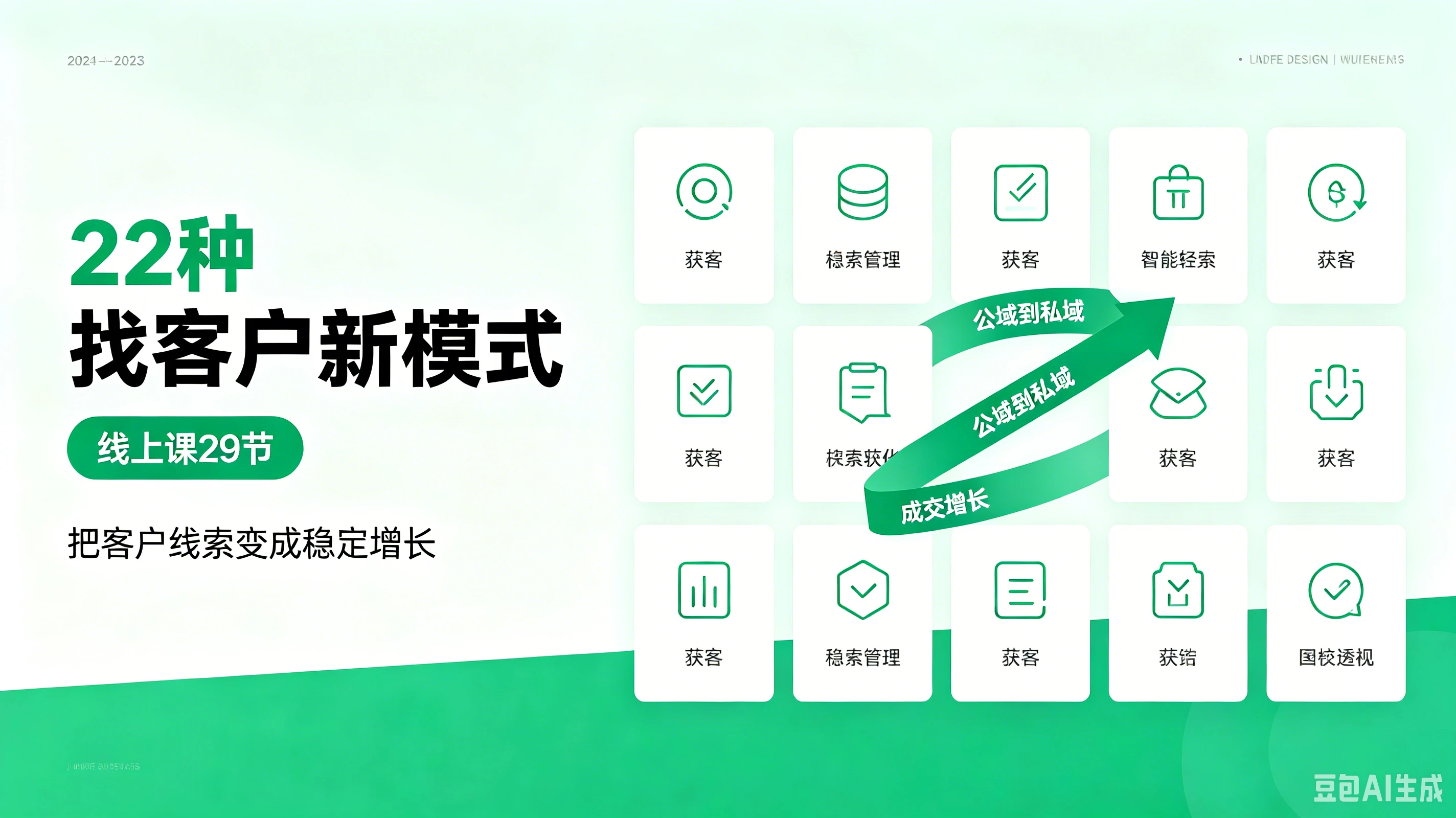 【精】22种找客户新模式,把客户线索变成稳定增长(线上课29节) 【精】22种找客户新模式,把客户线索变成稳定增长(线上课29节)