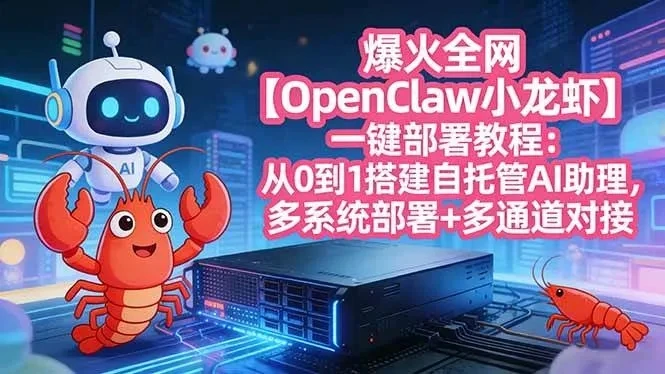 爆火全网【OpenClaw 小龙虾】一键部署教程：从0到1搭建自托管AI助理，多系统部署+多通道对接