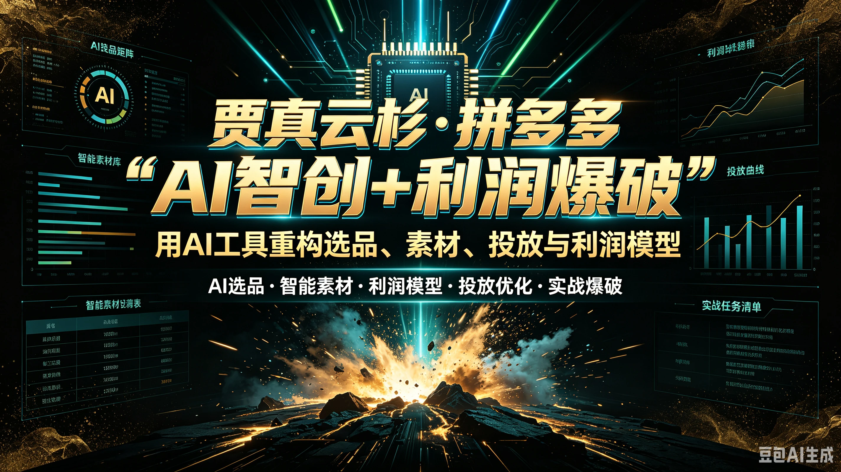 【精】Guho贾真云杉·拼多多“AI智创+利润爆破”用AI工具重构选品、素材、投放与利润模型 【精】Guho贾真云杉·拼多多“AI智创+利润爆破”用AI工具重构选品、素材、投放与利润模型