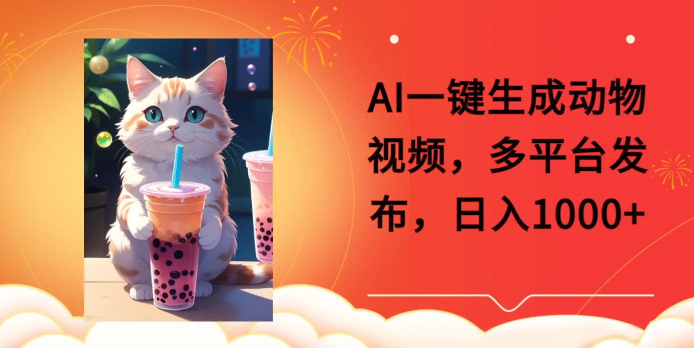 AI一键生成动物搞笑视频，多平台发布，轻松破千万播放，日入2000+，小白轻松上手
