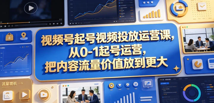 【精】视频号起号视频投放运营课,从0-1起号运营,把内容流量价值放到更大 【精】视频号起号视频投放运营课,从0-1起号运营,把内容流量价值放到更大