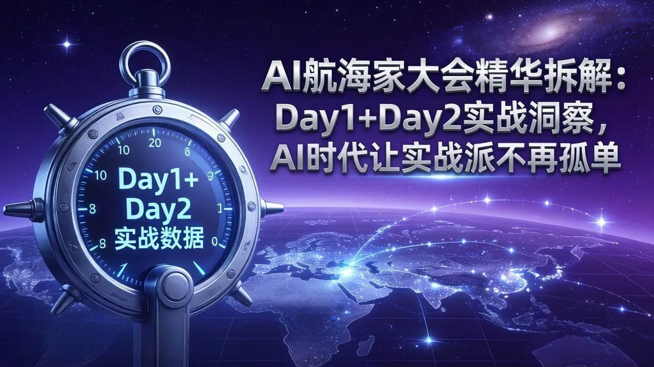 AI航海家大会精华拆解：Day1+Day2实战洞察，AI时代让实战派不再孤单