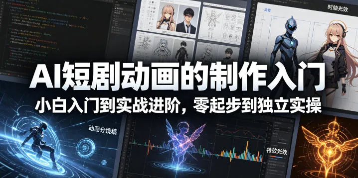 【精】AI短剧动画的制作入门,小白入门到实战进阶,零起步到独立实操