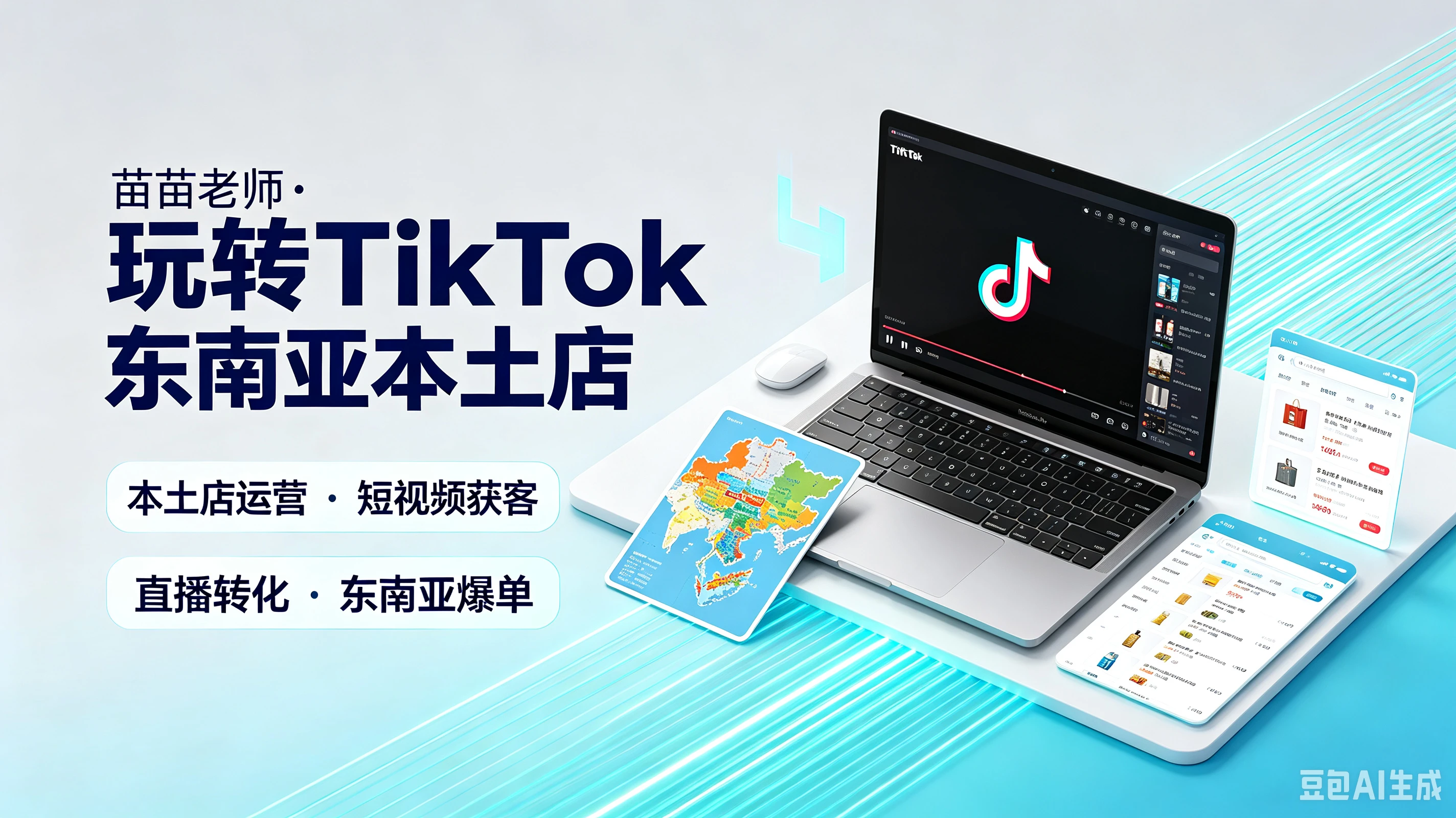 【精】苗苗老师·玩转TikTok东南亚本土店，本土店运营·短视频获客、直播转化·东南亚爆单