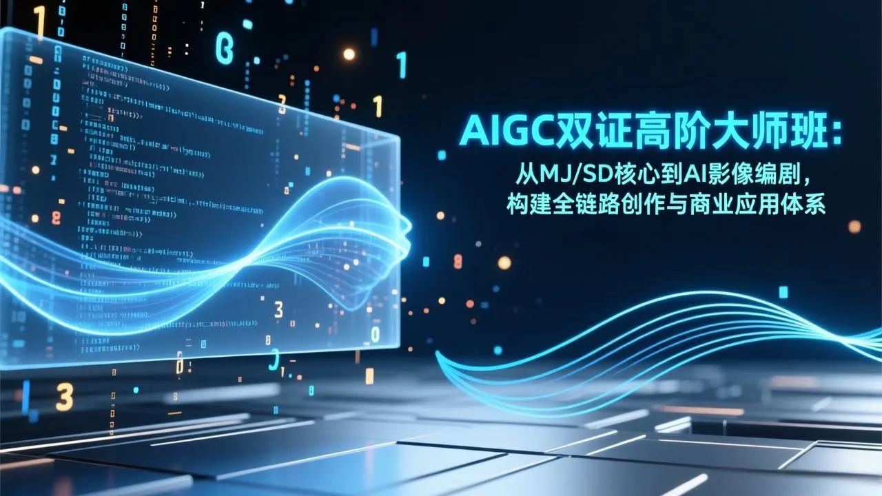 【精】AIGC双证高阶大师班:从MJ/SD核心到AI影像编剧,构建全链路创作与商业应用体系 【精】AIGC双证高阶大师班:从MJ/SD核心到AI影像编剧,构建全链路创作与商业应用体系