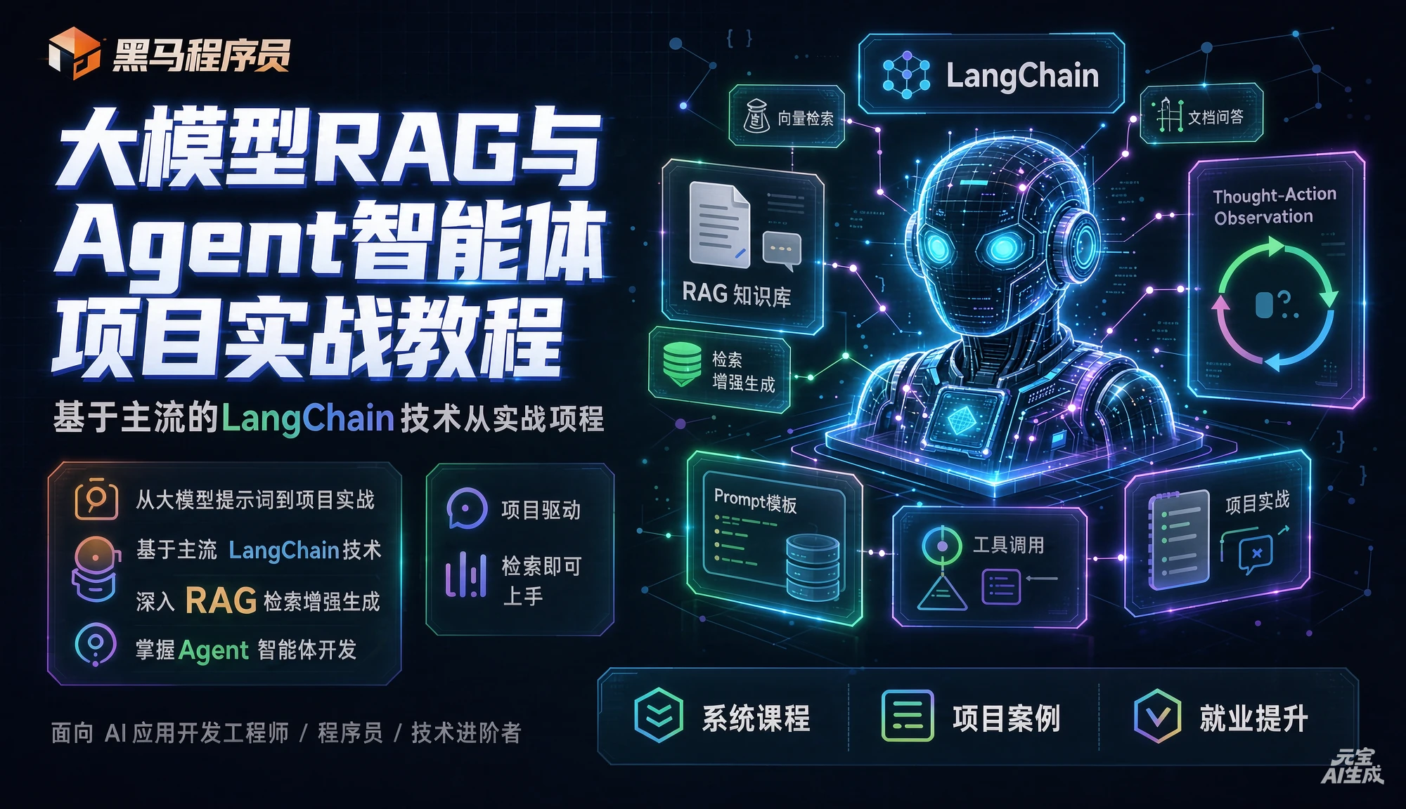 【精】黑马程序员大模型RAG与Agent智能体项目实战教程,基于主流的LangChain技术从大模型提示词到实战项目