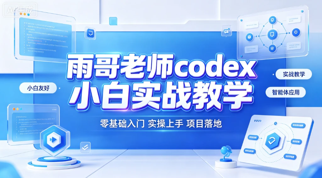 【精】雨哥老师codex小白实战教学,零基础入门实操上手、项目落地 【精】雨哥老师codex小白实战教学,零基础入门实操上手、项目落地