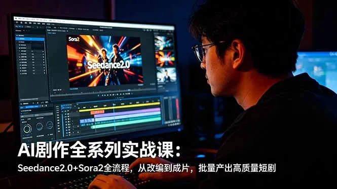 【精】AI剧作全系列实战课:Seedance2.0+Sora2全流程,从改编到成片,批量产出高质量短剧 【精】AI剧作全系列实战课:Seedance2.0+Sora2全流程,从改编到成片,批量产出高质量短剧