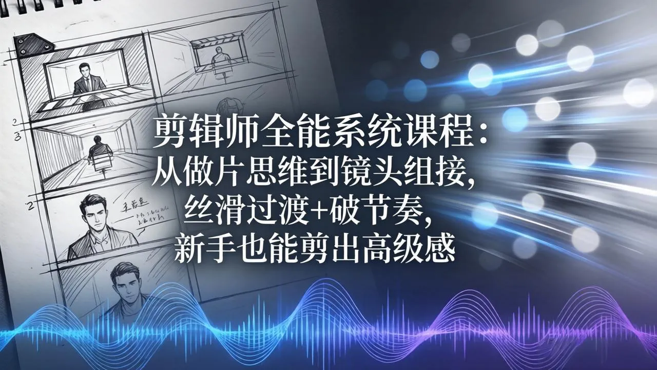 【精】剪辑师全能系统课程:从做片思维到镜头组接,丝滑过渡+破节奏,新手也能剪出高级感 【精】剪辑师全能系统课程:从做片思维到镜头组接,丝滑过渡+破节奏,新手也能剪出高级感