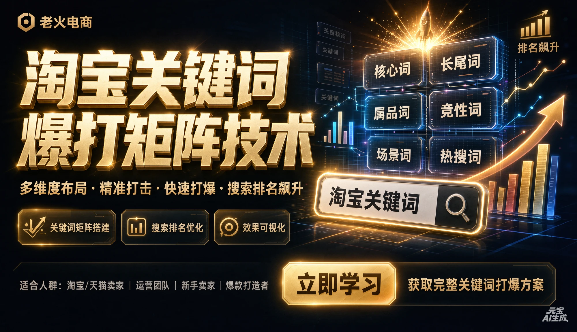【精】老火电商04期 - 淘宝关键词爆打矩阵技术,低预低出高投产(20节) 【精】老火电商04期 - 淘宝关键词爆打矩阵技术,低预低出高投产(20节)