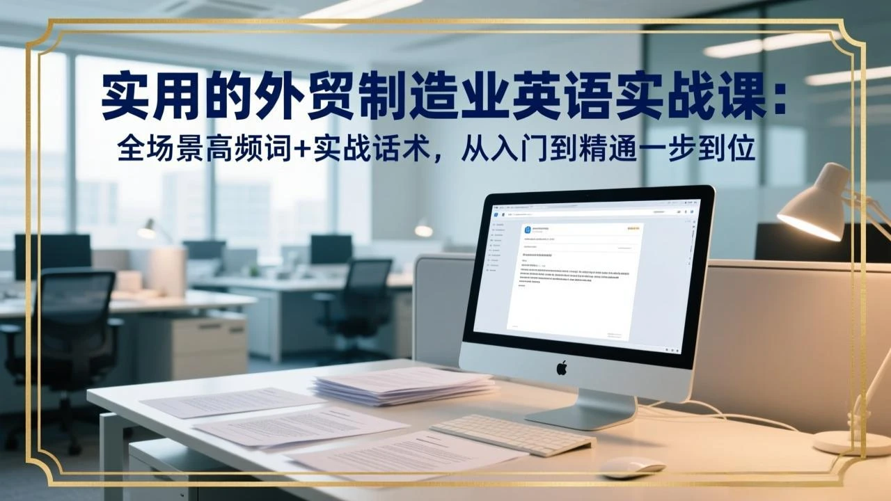 【精】实用的外贸制造业英语实战课:全场景高频词+实战话术,从入门到精通一步到位 【精】实用的外贸制造业英语实战课:全场景高频词+实战话术,从入门到精通一步到位