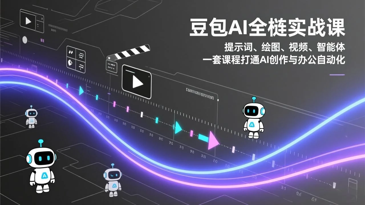 【精】豆包AI全栈实战课-更新：提示词、绘图、视频、智能体，一套课程打通AI创作与办公自动化