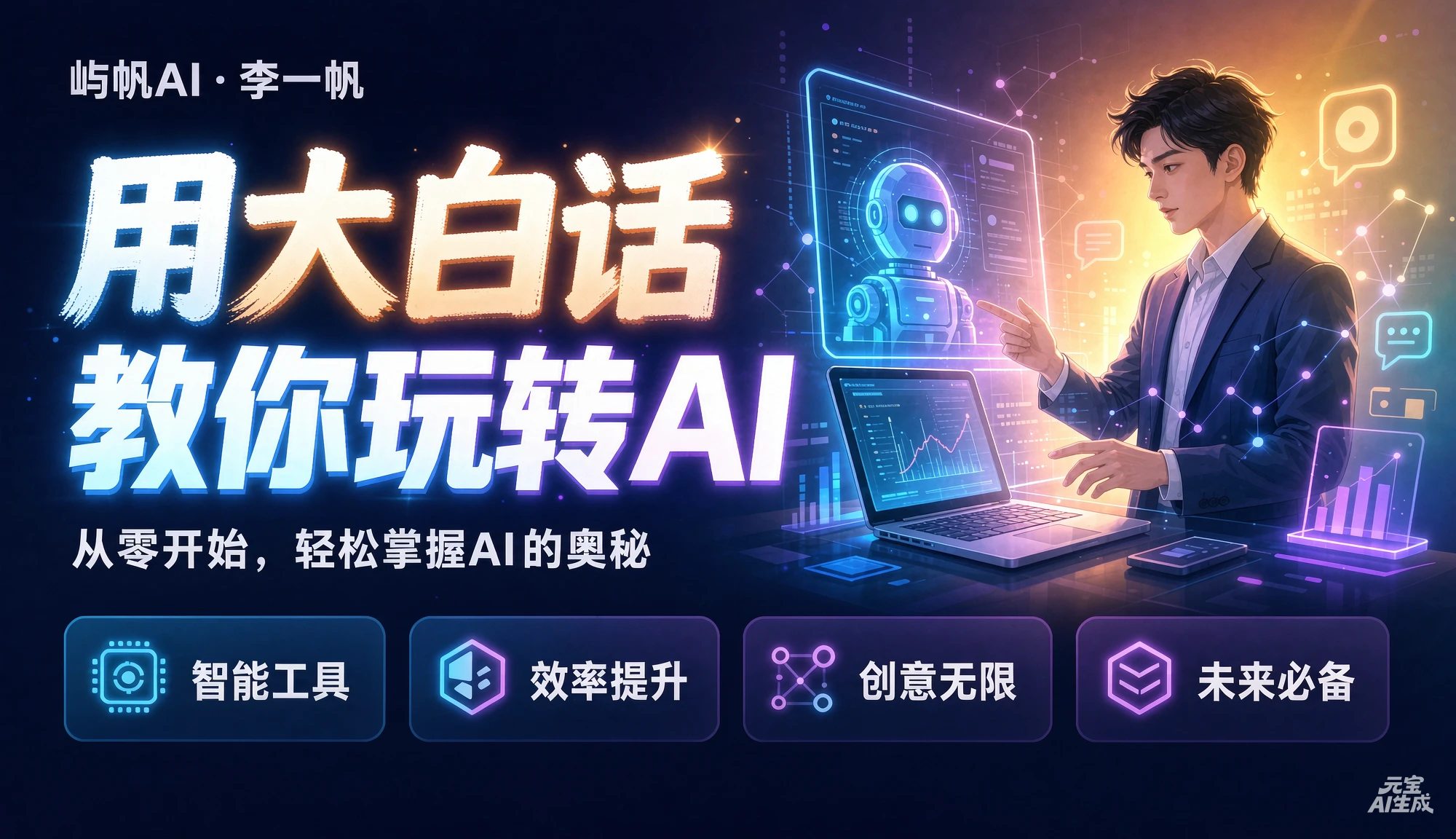 【精】屿帆AI·李一帆-用大白话教你玩转AI,从短剧漫剧到动画制作,零基础也能掌握爆款内容创作与变现全流程