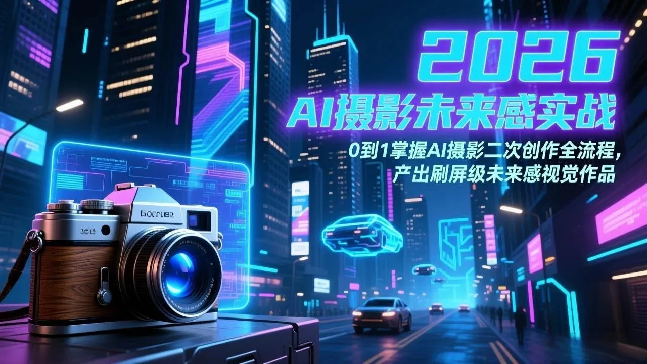 【精】2026 AI摄影未来感实战:0到1掌握AI摄影二次创作全流程,产出刷屏级未来感视觉作品 【精】2026 AI摄影未来感实战:0到1掌握AI摄影二次创作全流程,产出刷屏级未来感视觉作品