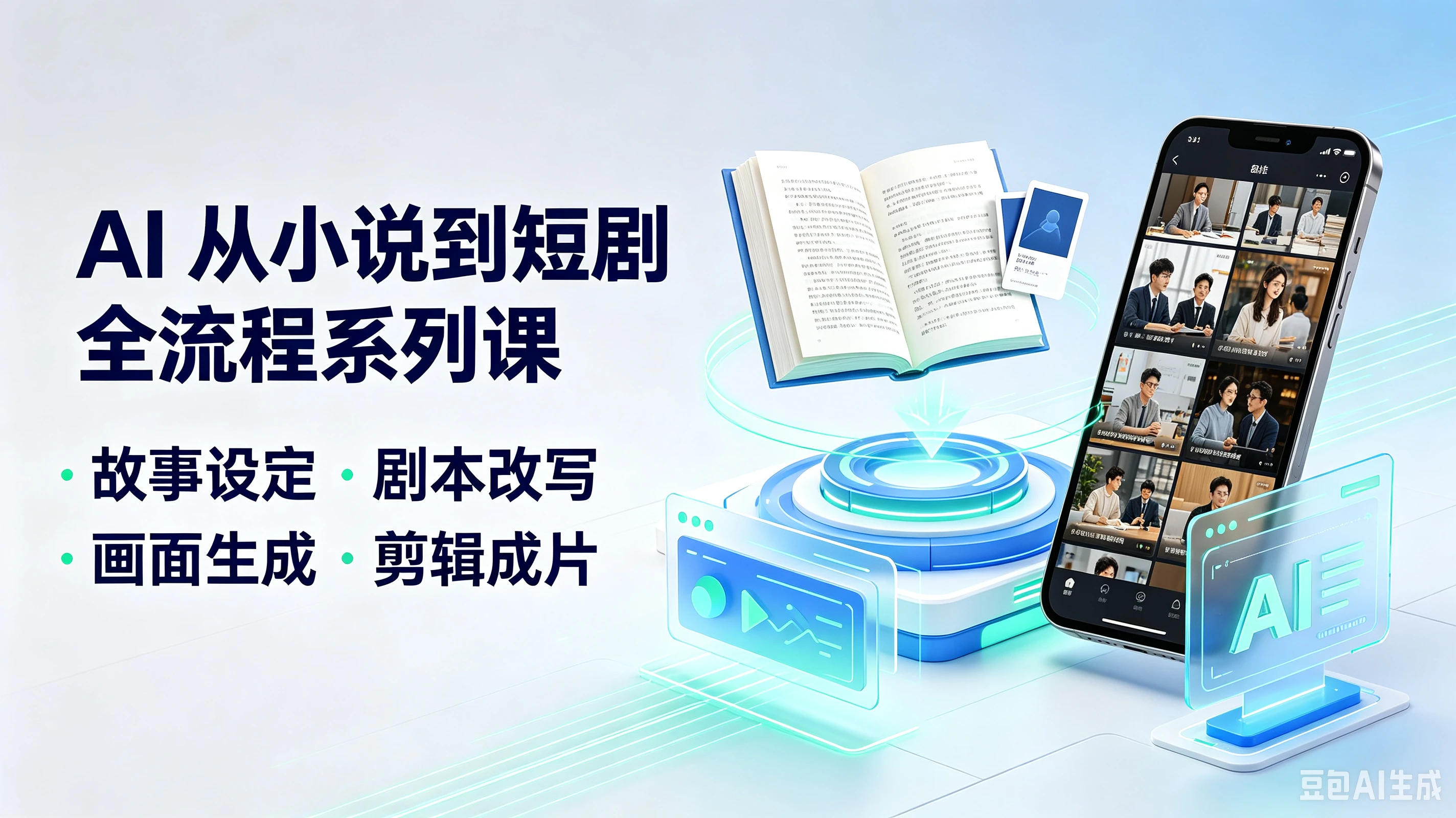 【精】AI从小说到短剧全流程系列课,故事设定·剧本改写、画面生成·剪辑成片 【精】AI从小说到短剧全流程系列课,故事设定·剧本改写、画面生成·剪辑成片