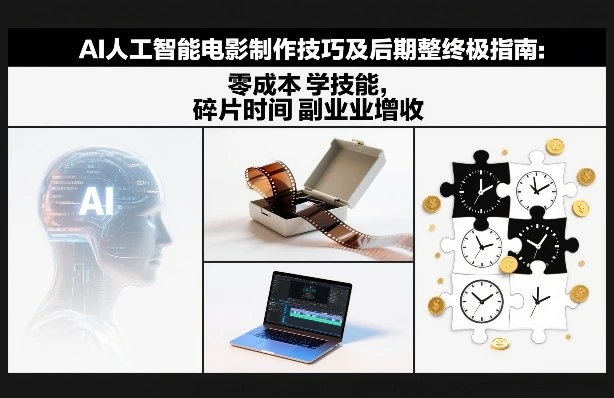 【精】AI人工智能电影制作技巧及后期完整终极指南：零成本学技能，碎片时间副业增收