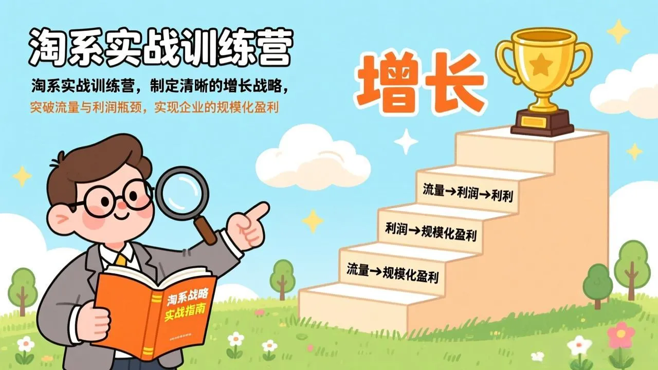 【精】淘系实战训练营，制定清晰的增长战略，突破流量与利润瓶颈，实现企业的规模化盈利