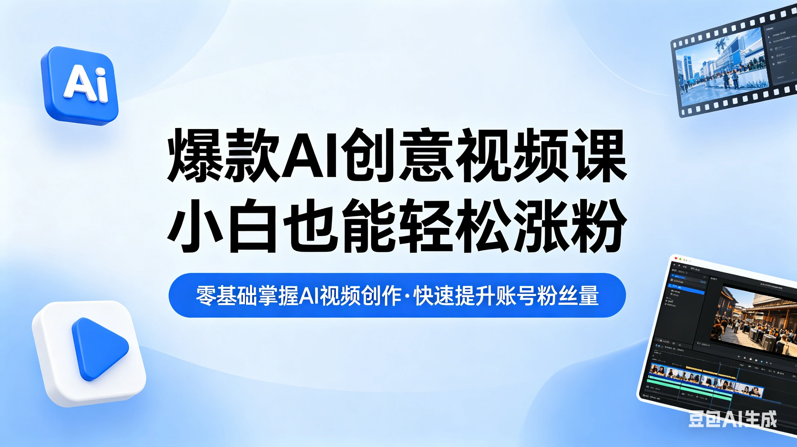 【精】爆款AI创意视频课,零基础掌握AI视频创作,快速提升账号粉丝量 【精】爆款AI创意视频课,零基础掌握AI视频创作,快速提升账号粉丝量